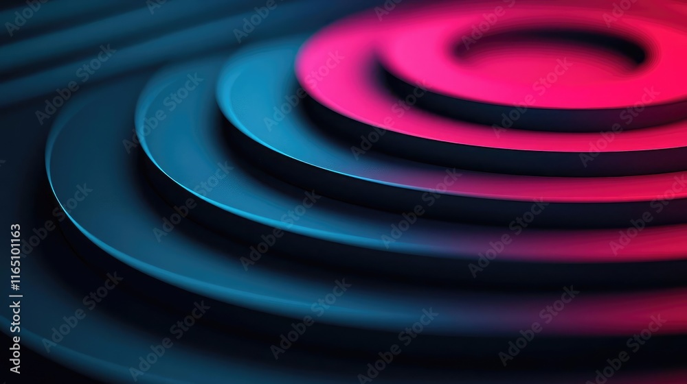 Aufkleber Circles abstract background concept. Abstract colorful layers create a mesmerizing visual effect of depth and movement.
