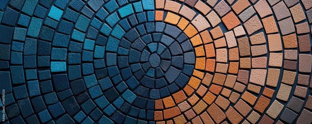 Poster circles abstract background concept. vibrant mosaic pattern showcasing contrasting colors and intric
