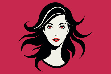 woman hair silhouettes vector illustration