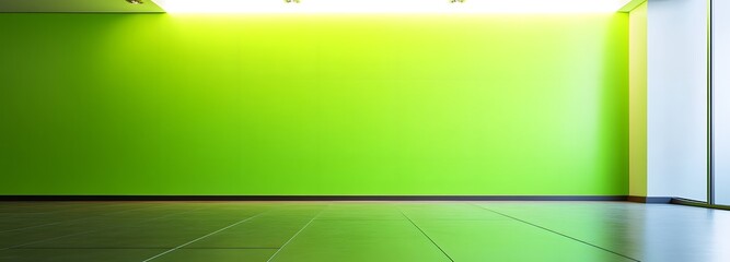 A large empty space with a bright lime green background, adding energy and vibrancy to the product showcase