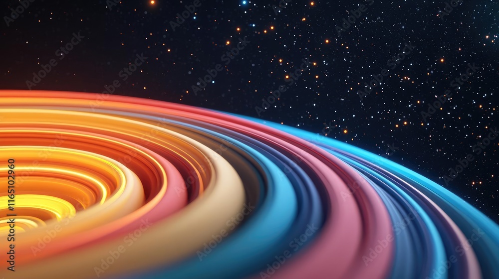 Leinwandbilder Cosmic abstract background idea. Vibrant abstract layers create a mesmerizing cosmic landscape of color and depth.