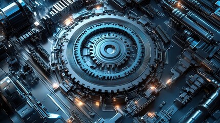 Fototapeta premium Precision Engineering Concept of Advanced Machine Tool Design