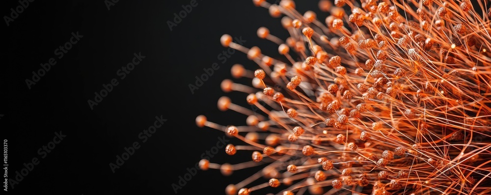 Poster fireworks abstract background idea. close-up of vibrant, detailed plant structure showcasing its int