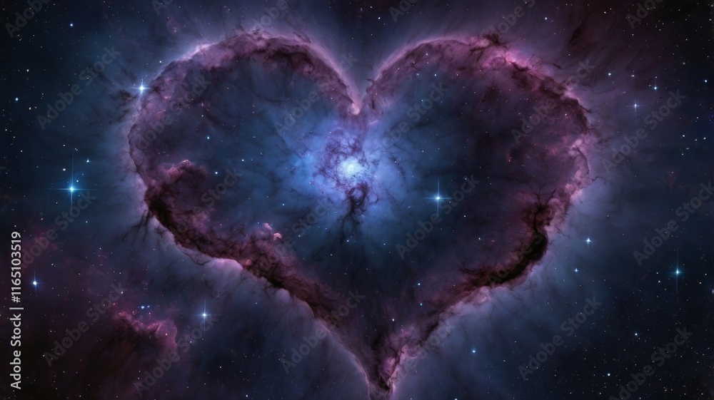 Wall mural heart in the space. abstract background of the universe.