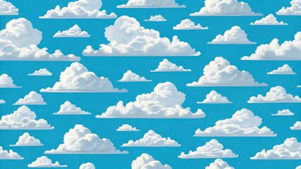 White clouds on a blue sky background. 