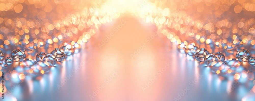 Poster Circles abstract background concept. A mesmerizing abstract background with glowing lights and bokeh effects.