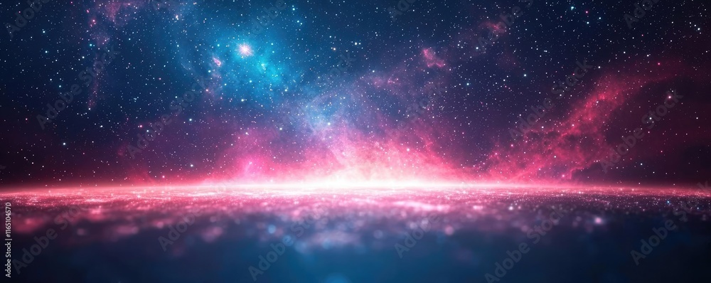 Poster cosmic abstract background idea. a stunning cosmic view showcasing vibrant galaxies and stars in dee