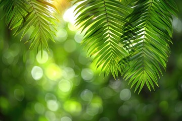 Botanical banner with palm leaves for wallpaper