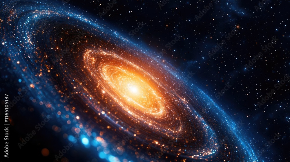 Poster cosmic abstract background idea. an intricate galaxy with vibrant colors displaying cosmic beauty an