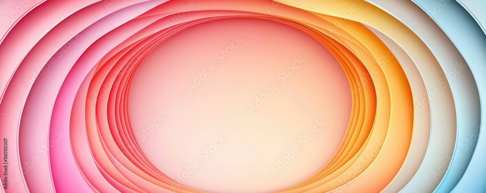 Poster Circles abstract background concept. Vibrant abstract background with layered curves and soft colors for modern designs.