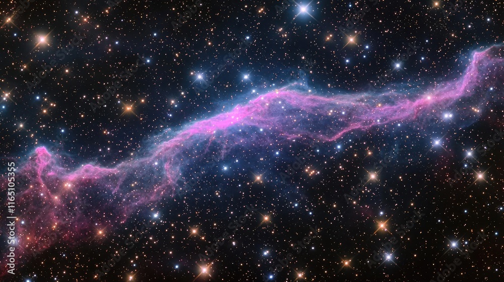 Poster cosmic abstract background idea. stunning cosmic nebula illuminated by stars in the vastness of spac