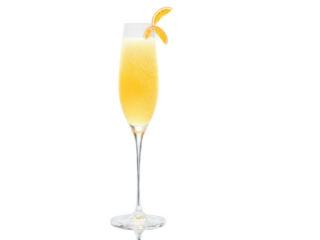 Champagne and Juice Cocktail A light and bubbly cocktail made with equal parts chilled champagne and orange juice. The drink