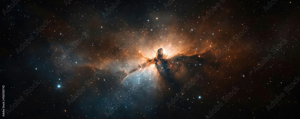 Poster cosmic abstract background idea. a stunning view of the cosmos showcasing vibrant colors and celesti