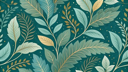 seamless background with leaves
