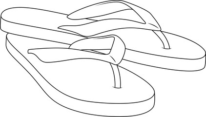 a pair of flip-flops with simple, clean lines, showcasing their typical Y-shaped straps and flat soles, commonly associated with casual, beach, or summer footwear
