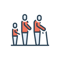 Color illustration icon for human life