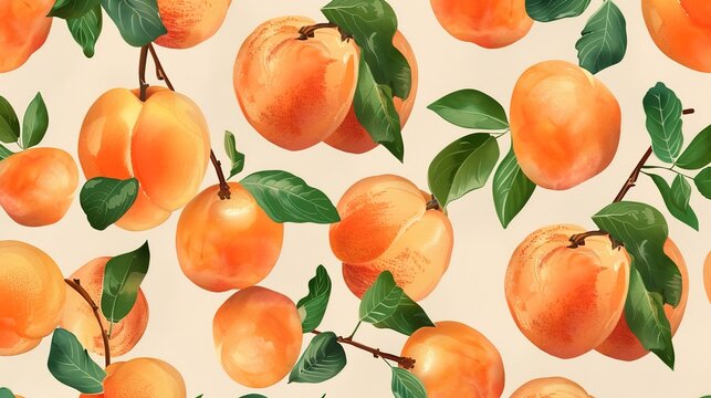 apricot seamless pattern wallpaper
