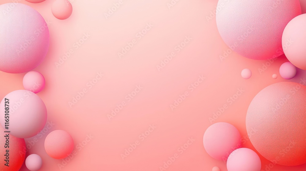Aufkleber Circles abstract background concept. Abstract background with soft pink spheres creating a modern design element.