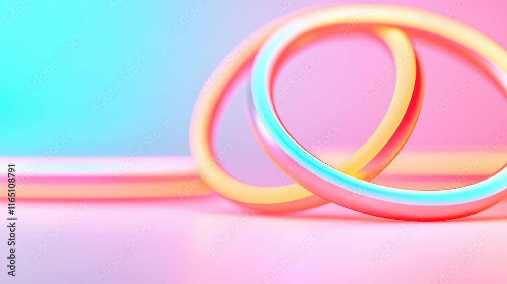 Poster circles abstract background concept. abstract glowing rings in soft pastel colors for modern design 