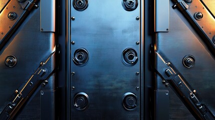 Metallic 3D Illustration with High-Tech Style and Textured Background