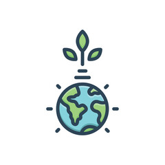 Color illustration icon for environment