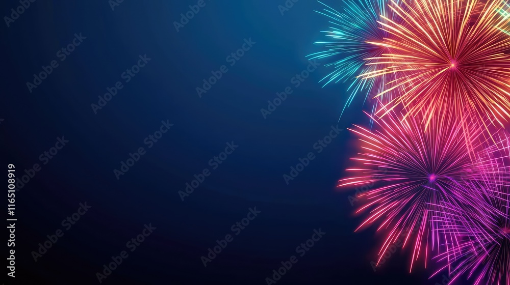 Aufkleber fireworks abstract background idea. colorful fireworks bursting in the night sky, creating a festive