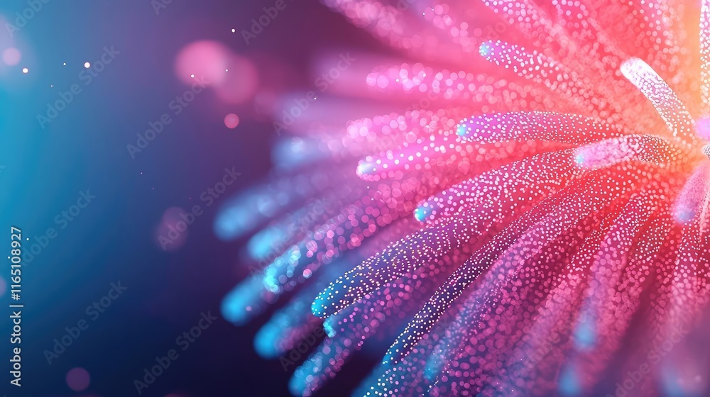 Poster Fireworks abstract background idea. Vibrant abstract design with colorful particles and dynamic shapes on a dark background.