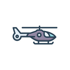 Color illustration icon for helicopter