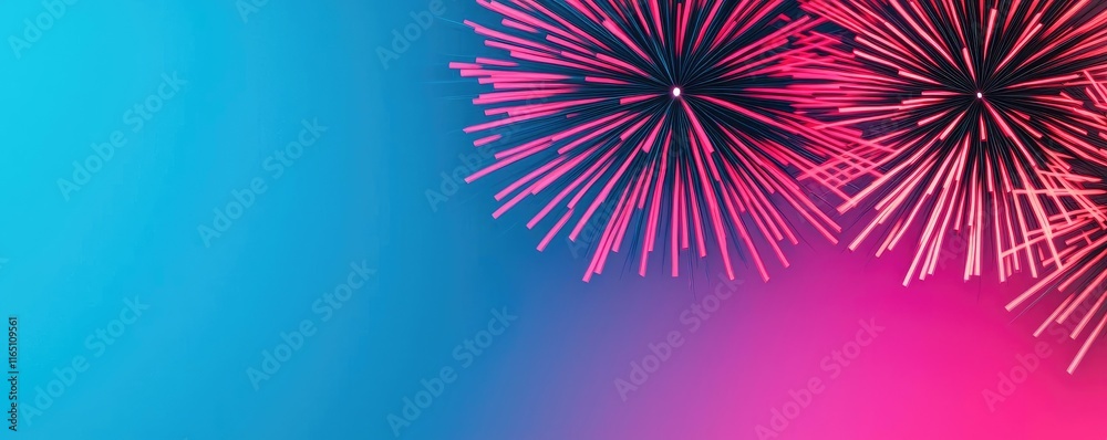 Poster fireworks abstract background idea. vibrant fireworks illuminate the night sky with colorful pattern