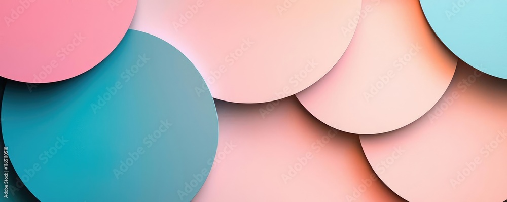 Aufkleber Circles abstract background concept. Colorful abstract circles in soft pastels create a visually pleasing design element.