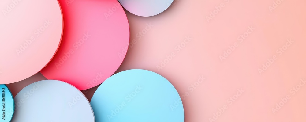 Poster circles abstract background concept. colorful circular shapes in pastel colors creating a modern and