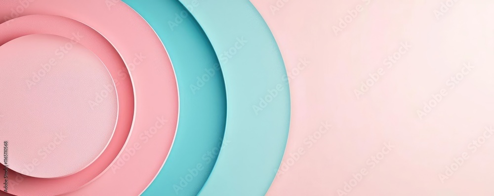 Aufkleber Circles abstract background concept. Soft pastel colored layered circles creating a minimalist background design.