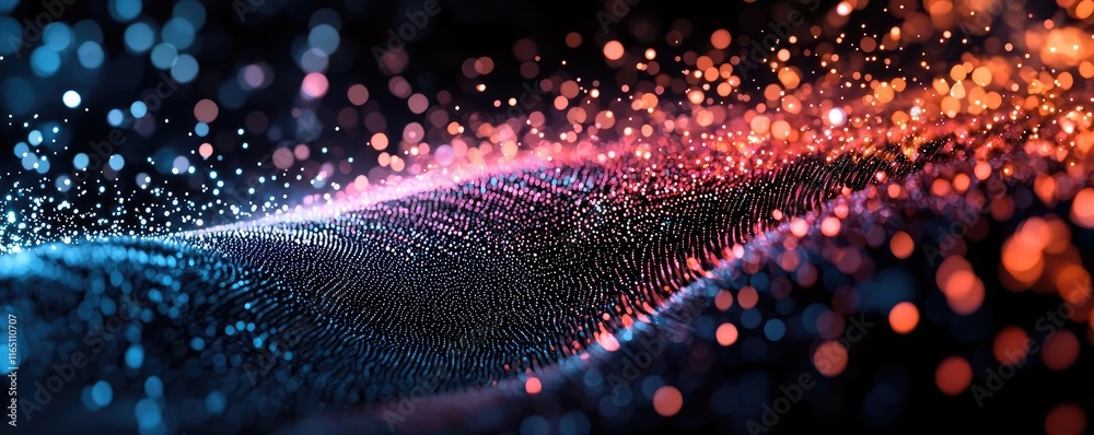 Poster Fireworks abstract background idea. Abstract colorful light trail in a dark background with sparkling effects.