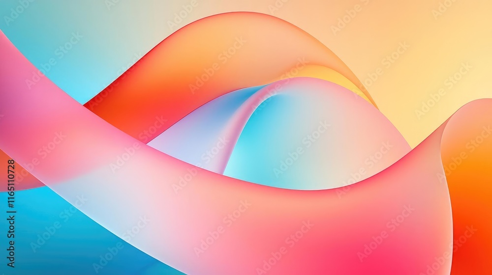 Poster Circles abstract background concept. Colorful abstract waves creating a sense of movement and harmony in design.