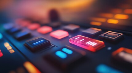 Obraz premium Close-Up of Colorful Control Buttons on Device
