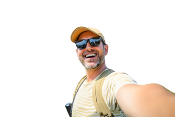 Happy tourist taking selfie picture in front of the famous leaning Tower and Pisa cathedral - Summertime holidays, tourism and technology concept