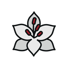 Lily flower icon features a clean and versatile style, perfect for representing beauty and sophistication