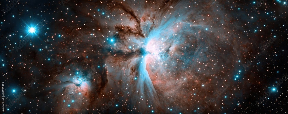 Aufkleber cosmic abstract background idea. a breathtaking image of a vibrant nebula filled with colorful cosmi