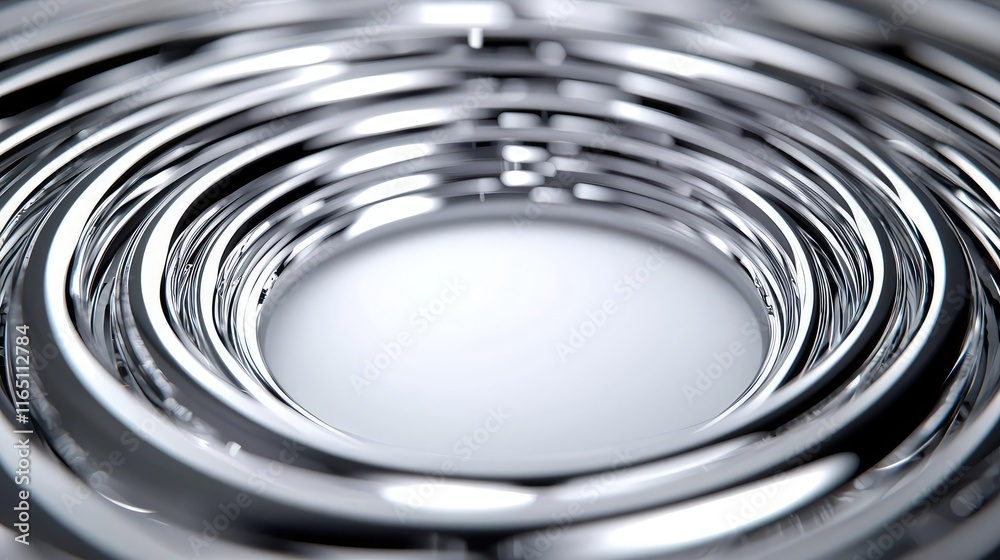 Aufkleber Circles abstract background concept. Abstract pattern of metallic rings creating depth and dimension.