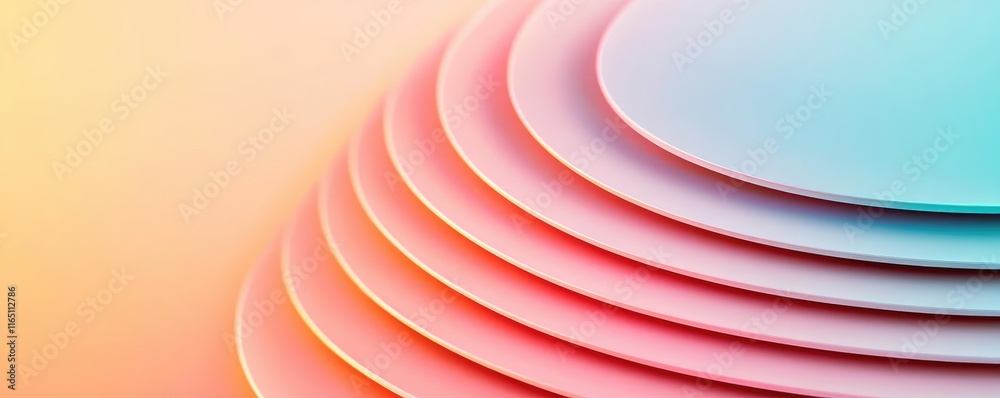 Aufkleber Circles abstract background concept. Abstract colorful layers create a visually striking design for any creative project.