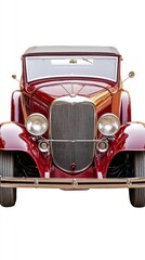 Vintage Red Classic Car - Front View