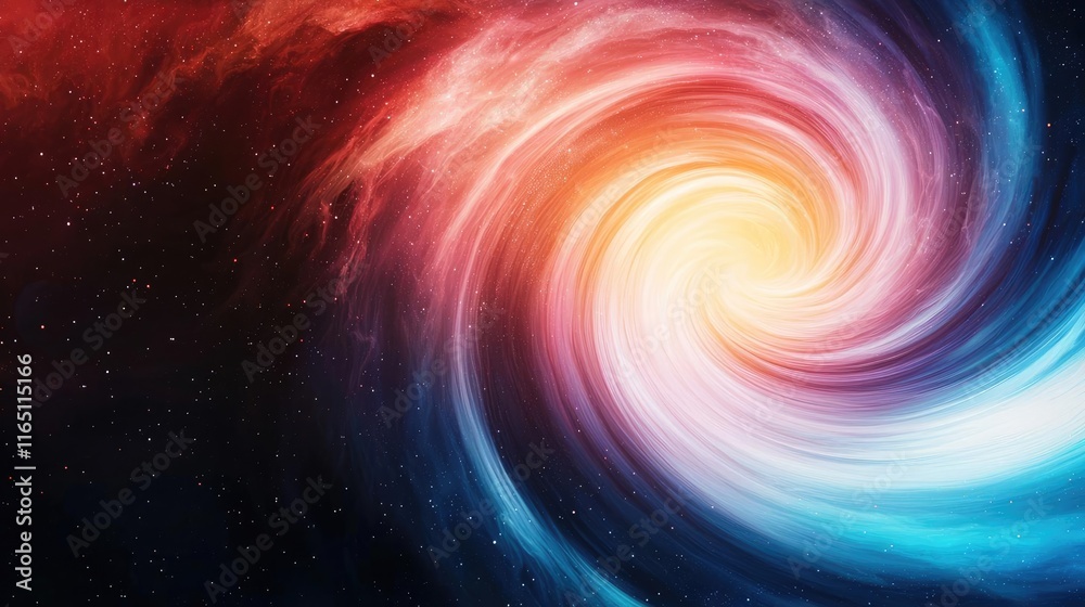 Poster Cosmic abstract background idea. A stunning swirl of vibrant colors representing a cosmic phenomenon.