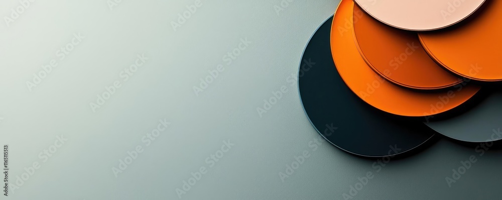 Poster Circles abstract background concept. Colorful abstract shapes layered on a subtle gradient background.
