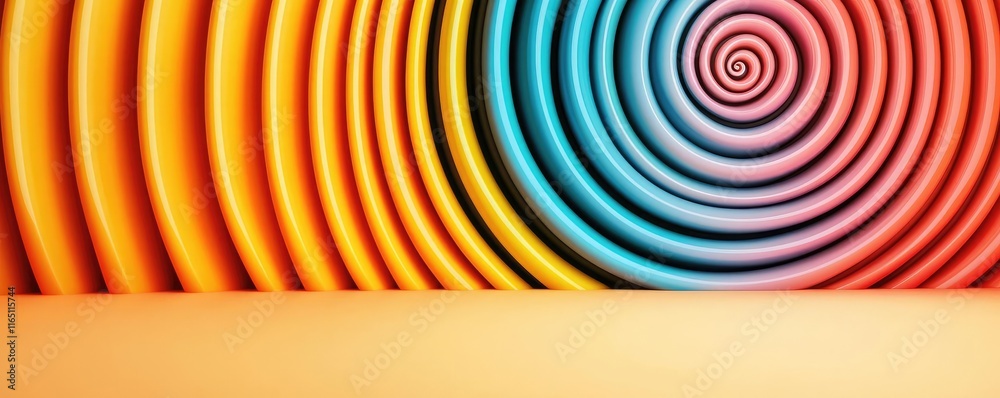 Poster circles abstract background concept. vibrant abstract design featuring colorful concentric circles i
