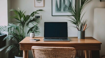 Streamlined Workspace with Simple Desk