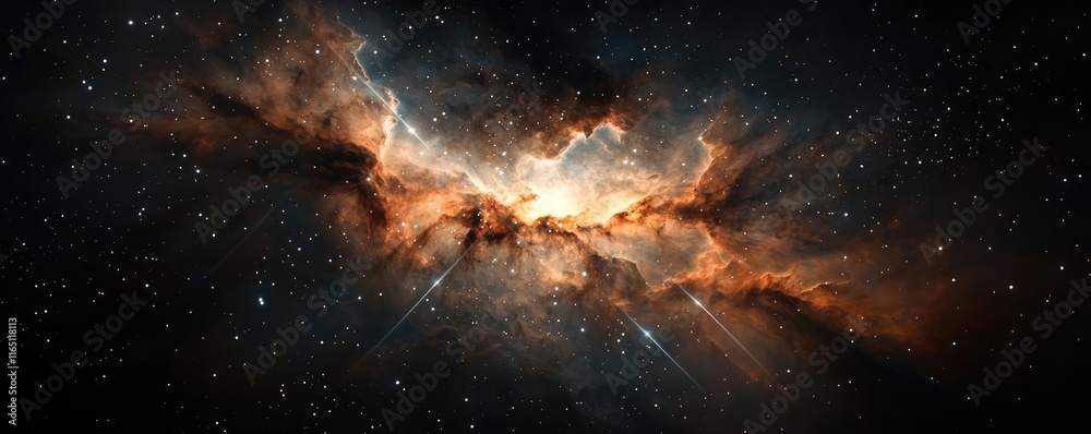 Aufkleber cosmic abstract background idea. stunning cosmic view of interstellar clouds illuminated by distant 