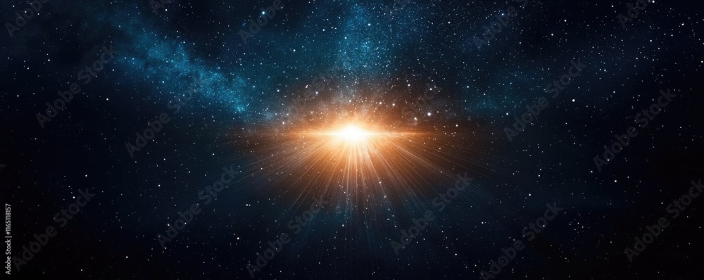 Aufkleber cosmic abstract background idea. a stunning cosmic explosion with vibrant colors illuminating the da