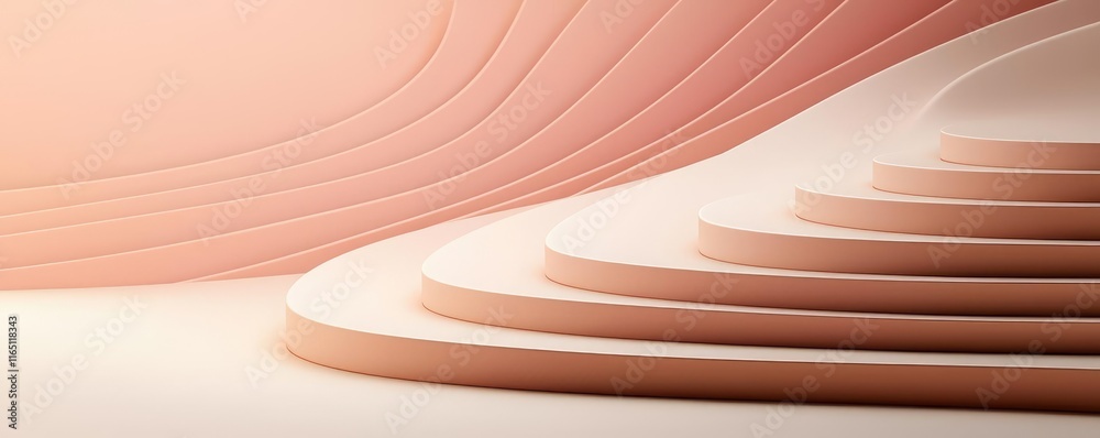 Poster Circles abstract background concept. Abstract layers in a soft pink hue creating depth and texture in design.