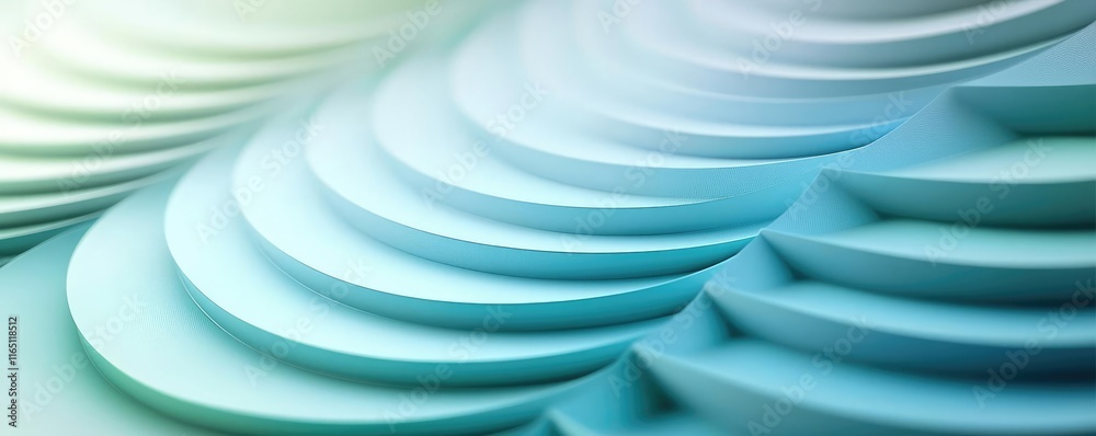 Poster Circles abstract background concept. Abstract layered shapes in shades of blue and green create a tranquil visual experience.