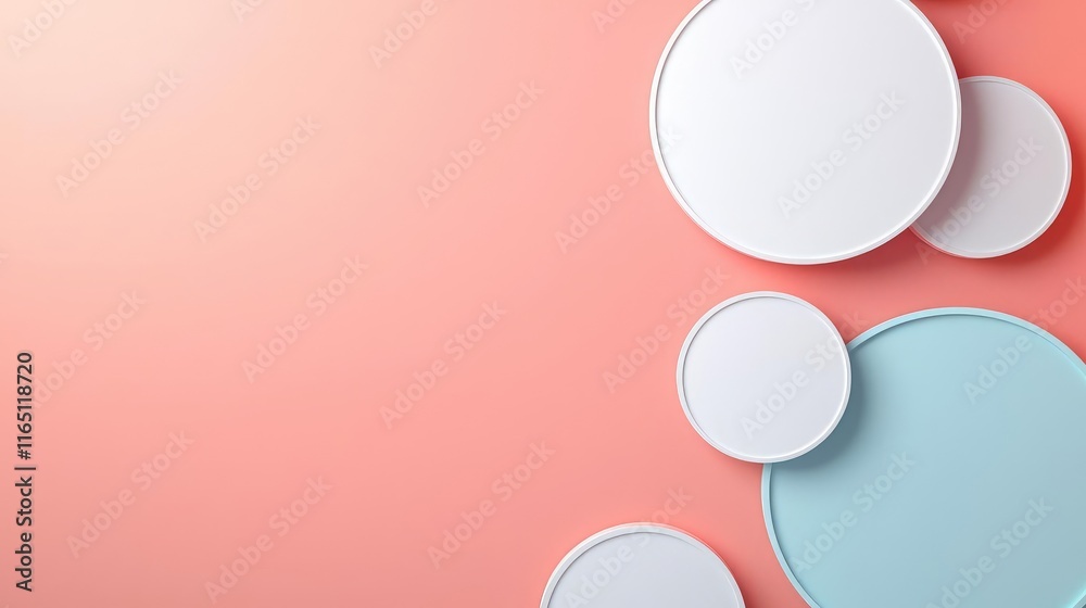 Poster Circles abstract background concept. Abstract design featuring colorful circles on a soft gradient background.